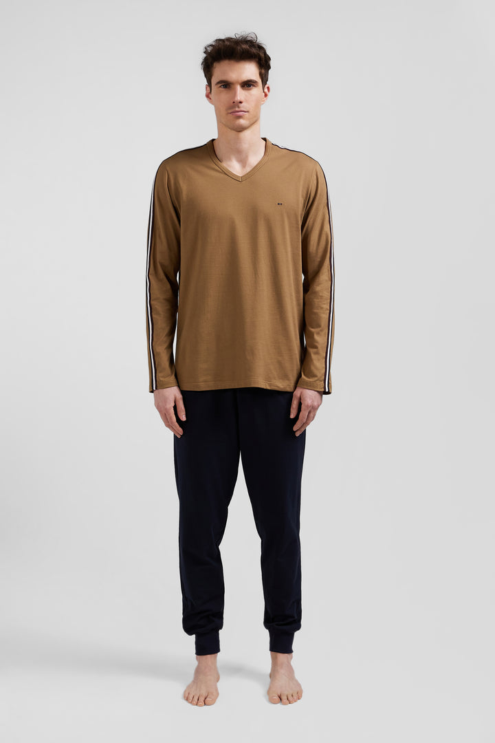 Camel long cotton pajamas