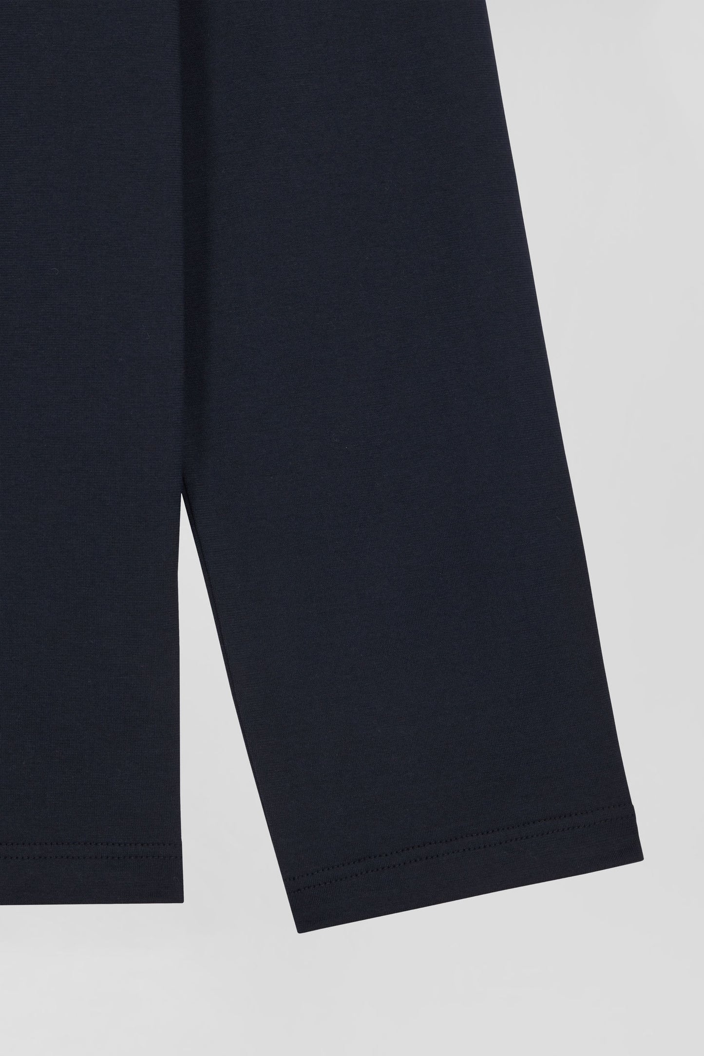 Navy blue long cotton pajamas with check trousers