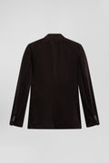 Brown stretch cotton velvet jacket Modern fit