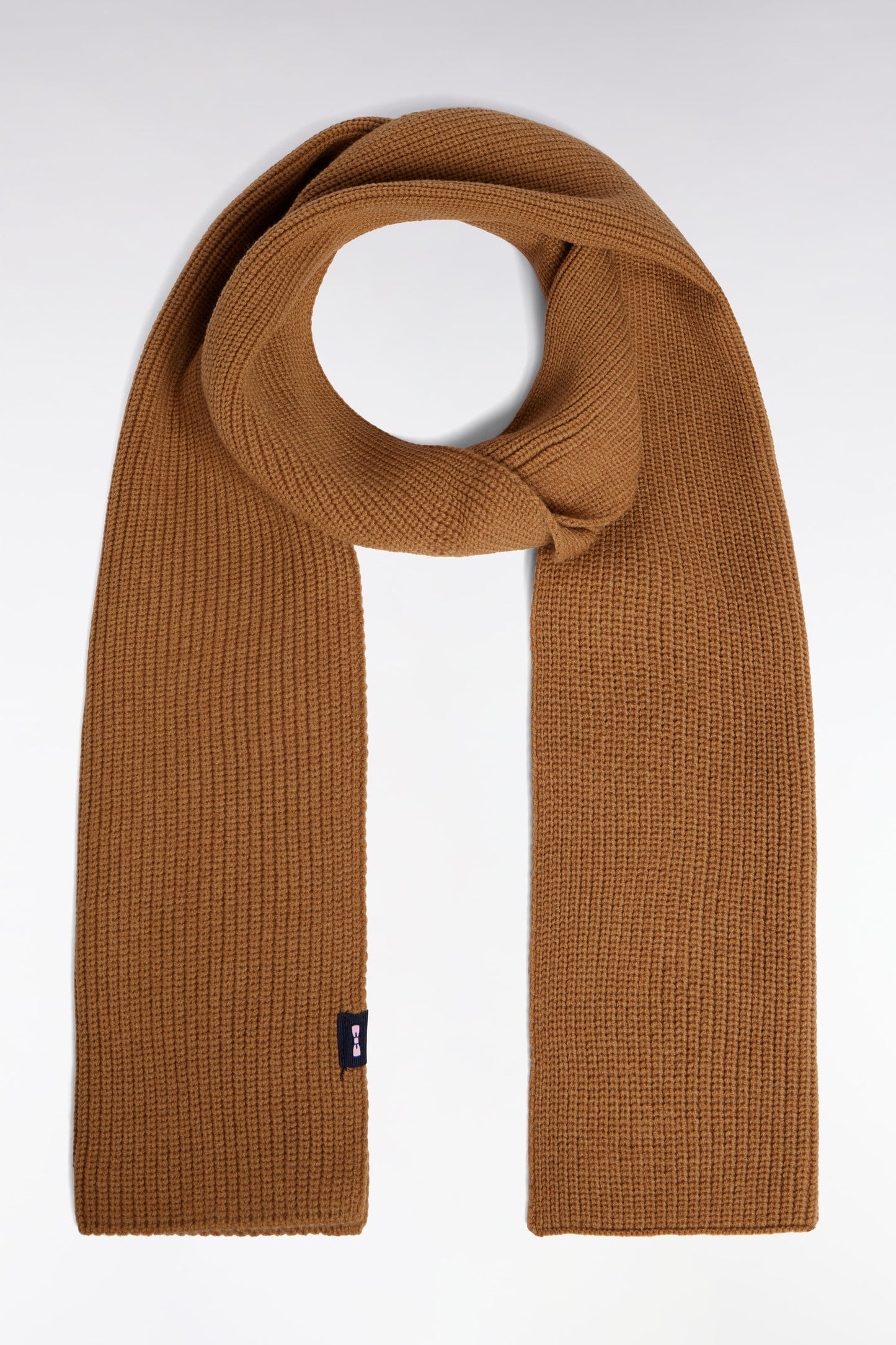 Camel cotton blend scarf