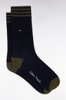 Set of three pairs of pink and navy striped socks