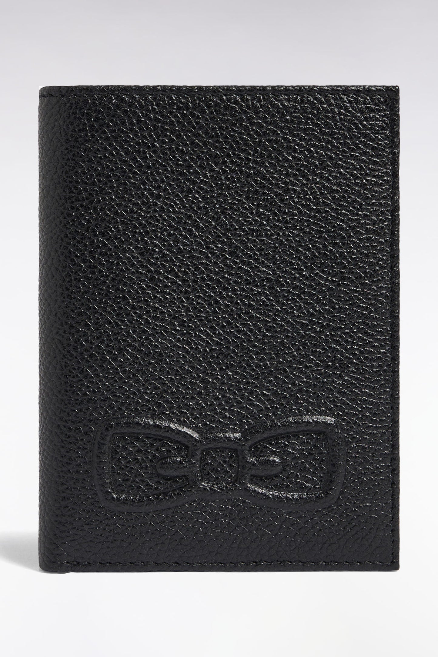 French wallet in black grained leather