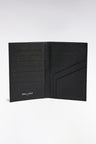 French wallet in black grained leather