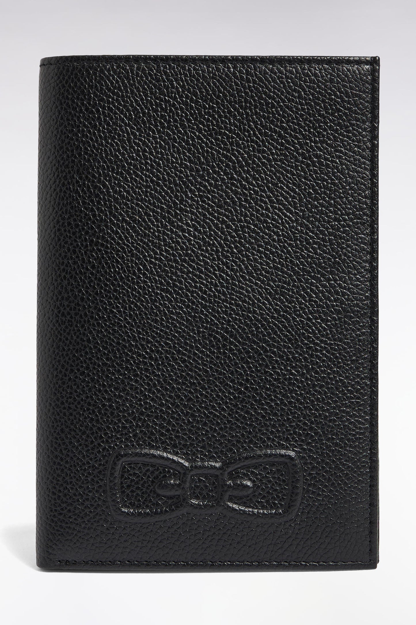 French wallet in black grained leather