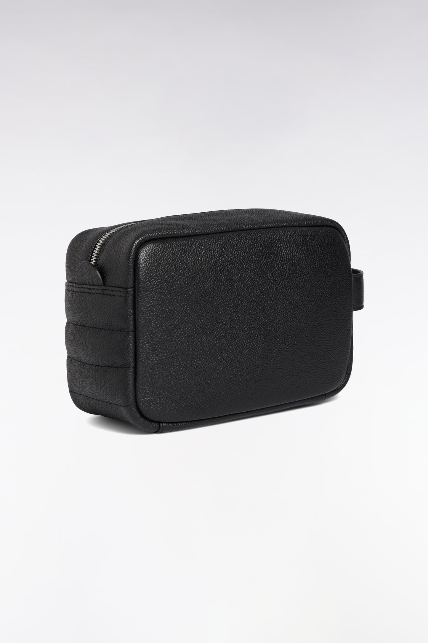 Black grained leather toiletry bag