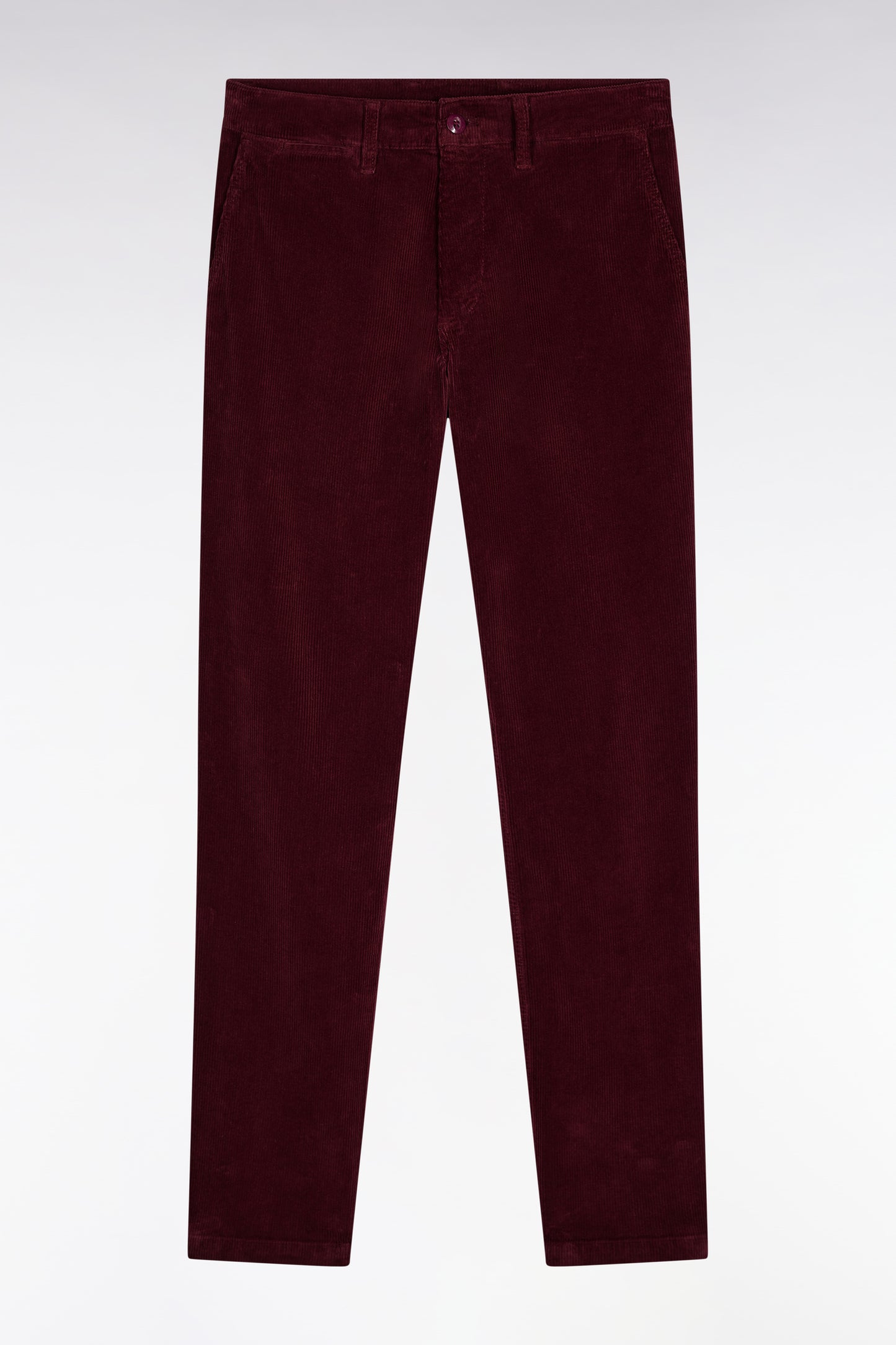 Pantalon chino sans plis en velours stretch marine
