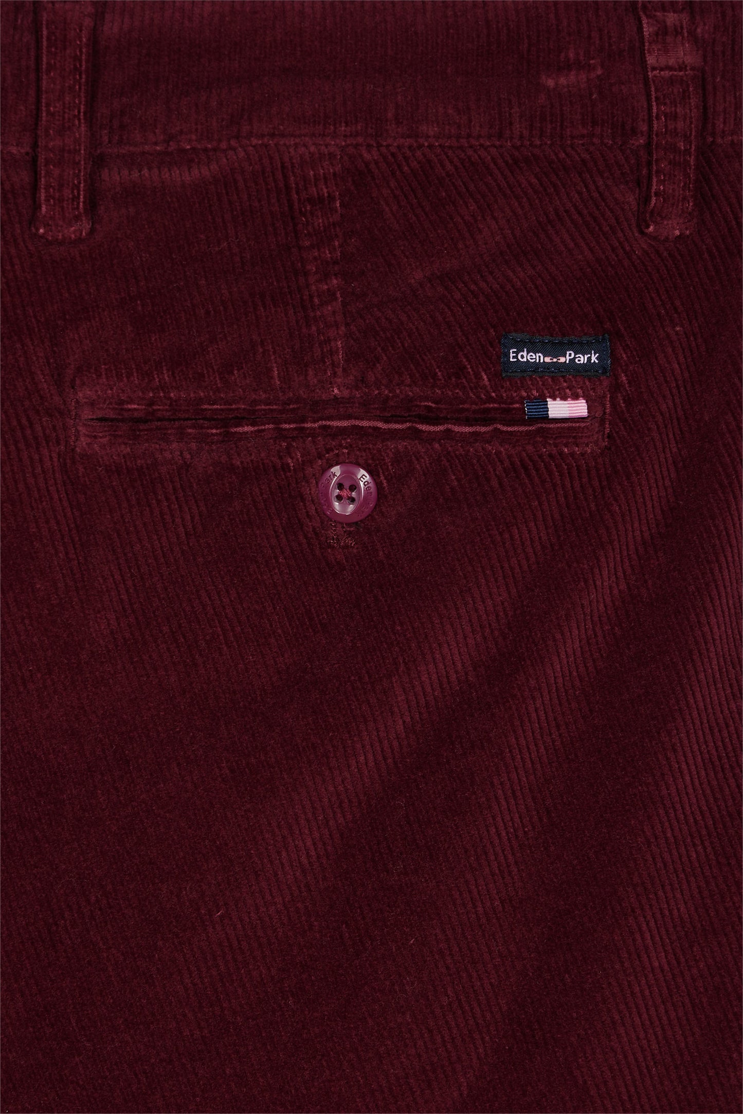 Pantalon chino sans plis en velours stretch marine