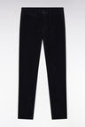 Pantalon chino sans plis en velours stretch noir