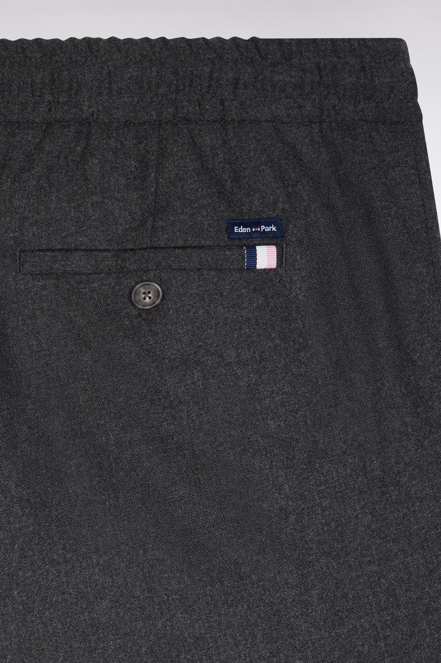 Elastic waistband pants in mottled grey, Modern cut