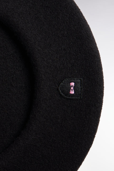 Béret uni en laine vierge noir - Image 2