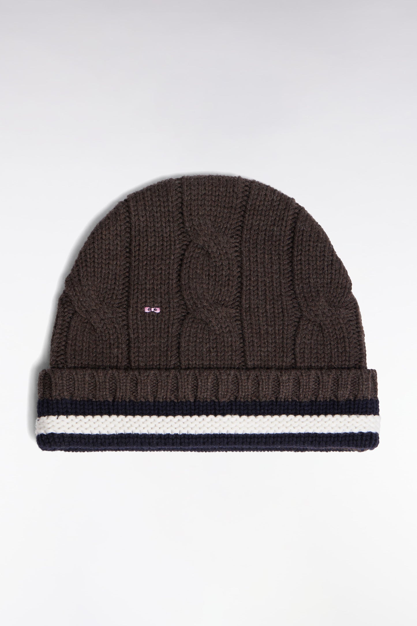 Brown twisted wool and cotton hat