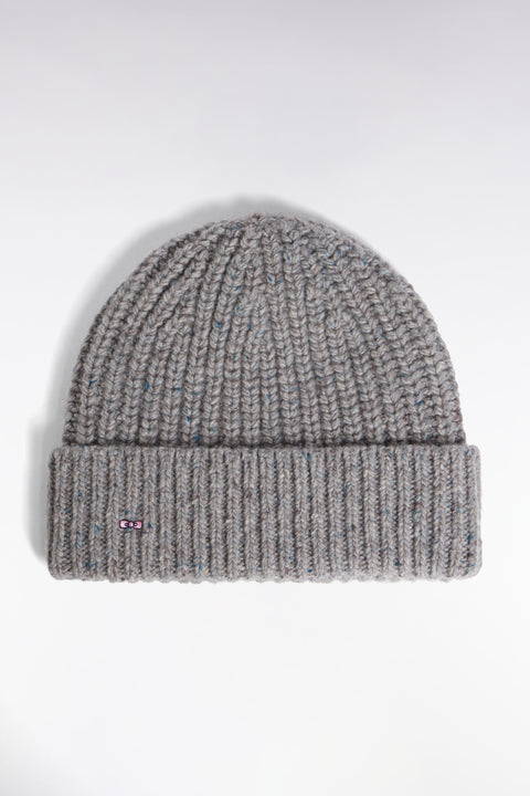 Bonnet en laine vierge et alpaga côtelé gris - Image 1