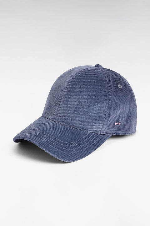 Casquette en velours côtelé bleu gris - Image 1