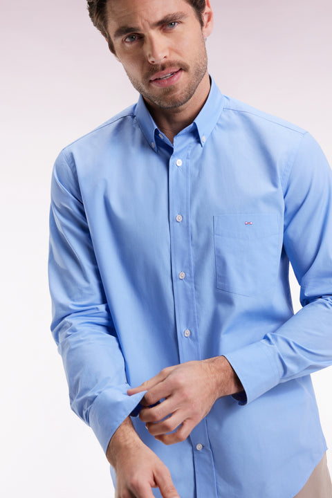 Chemise en coton ciel à coudière imprimées coupe droite - Image 3