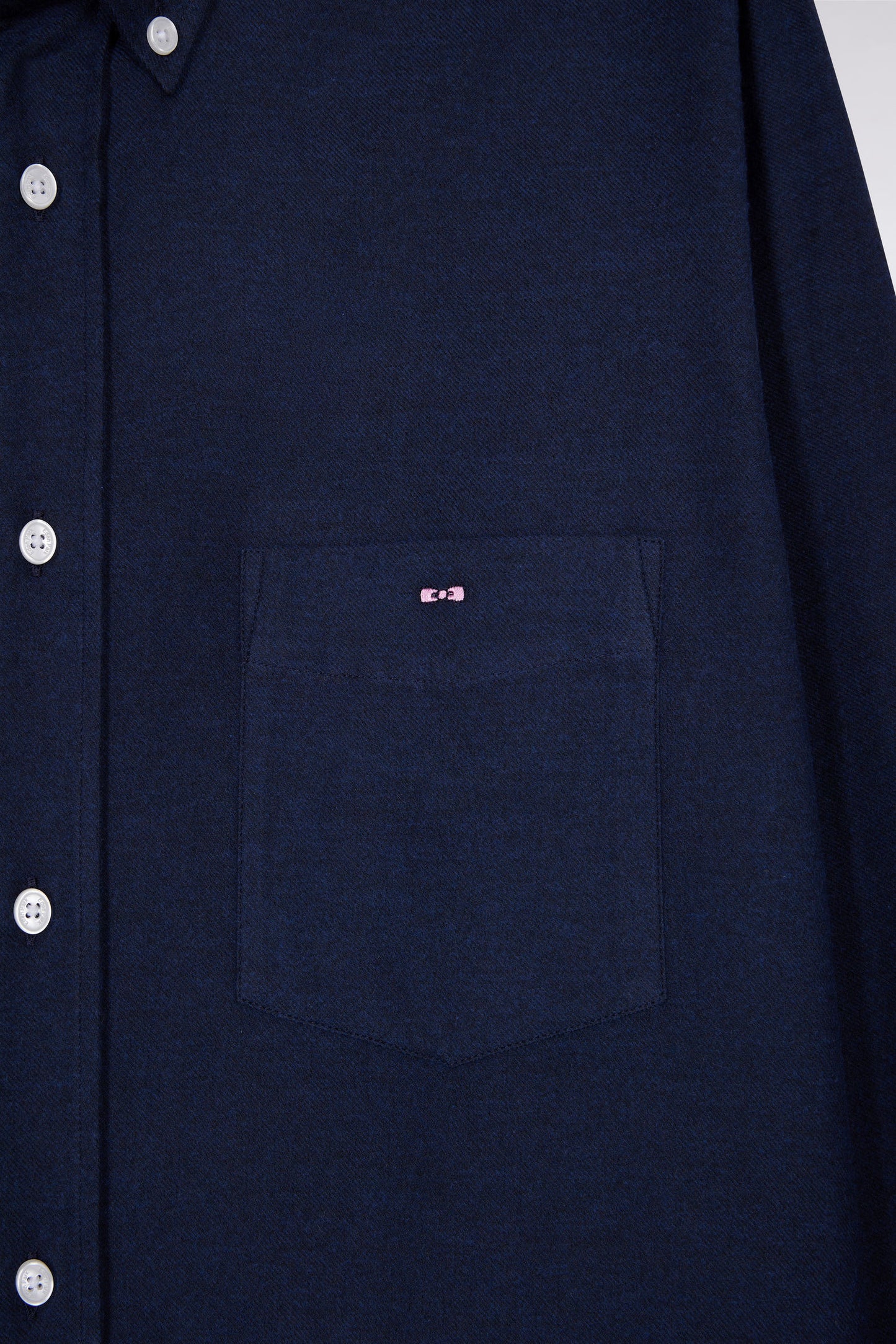 Straight-cut navy flannel shirt