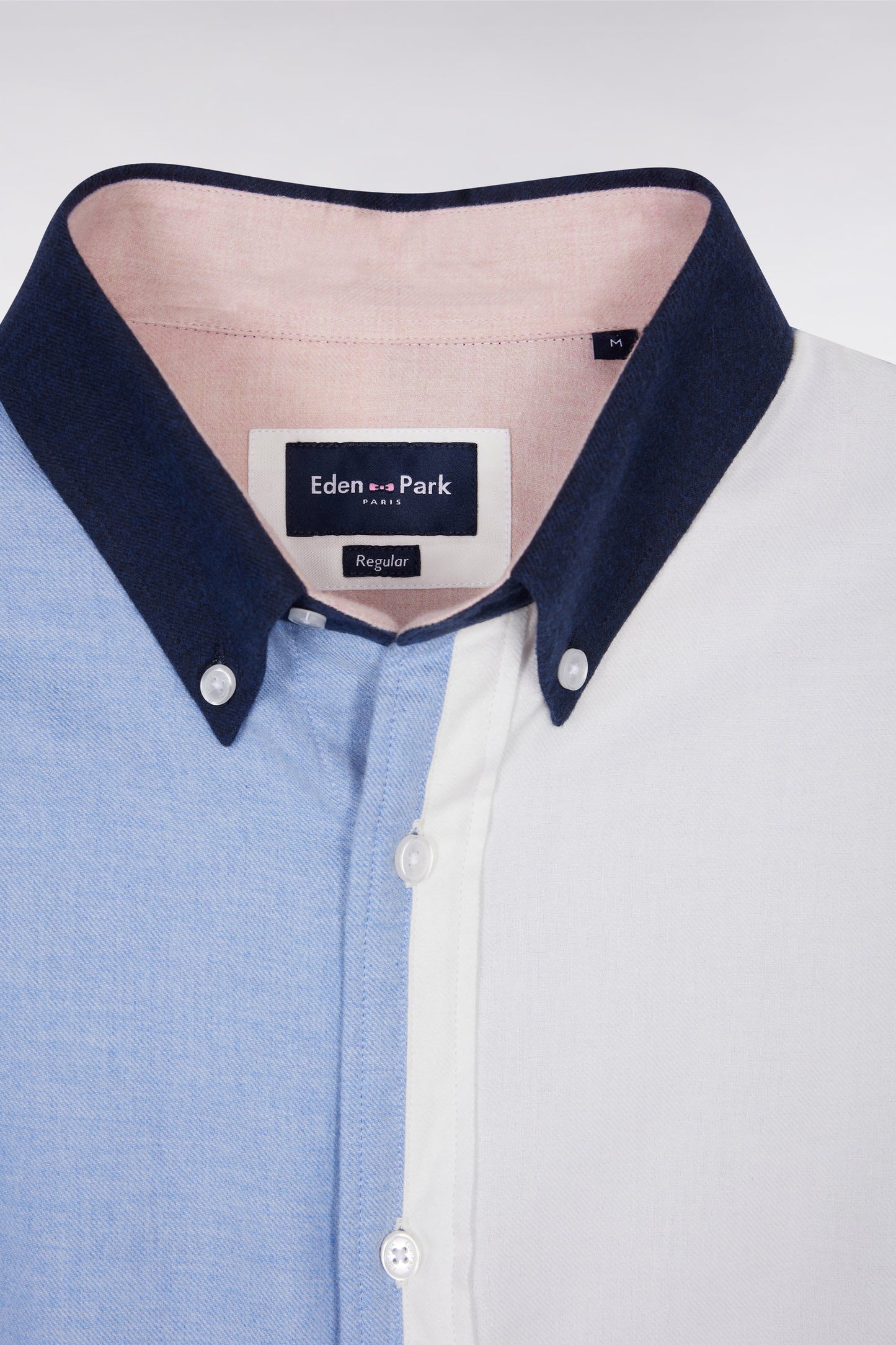Cotton shirt with four-color check pattern, straight cut