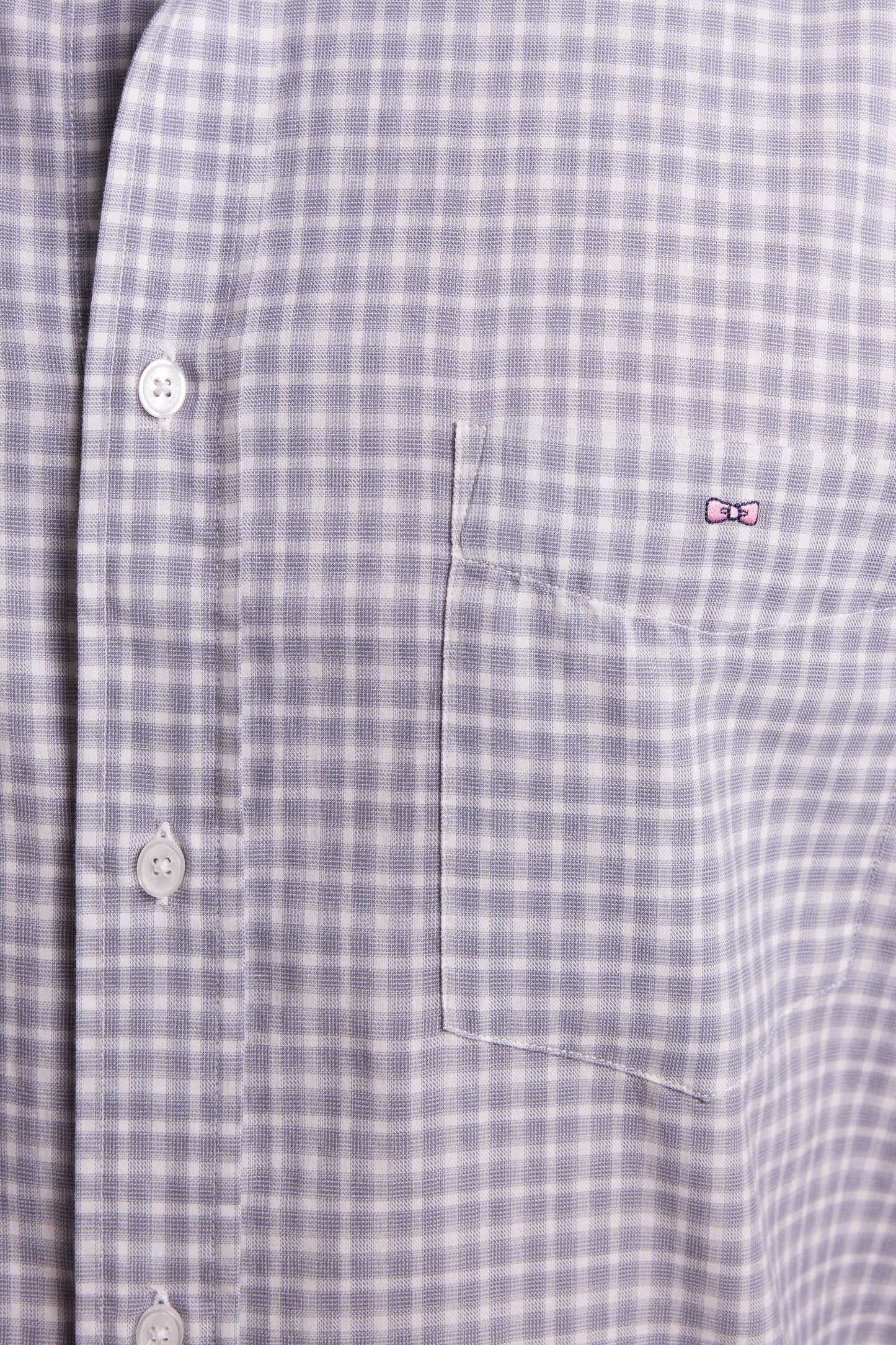 Chemise en coton à carreaux gris coupe droite