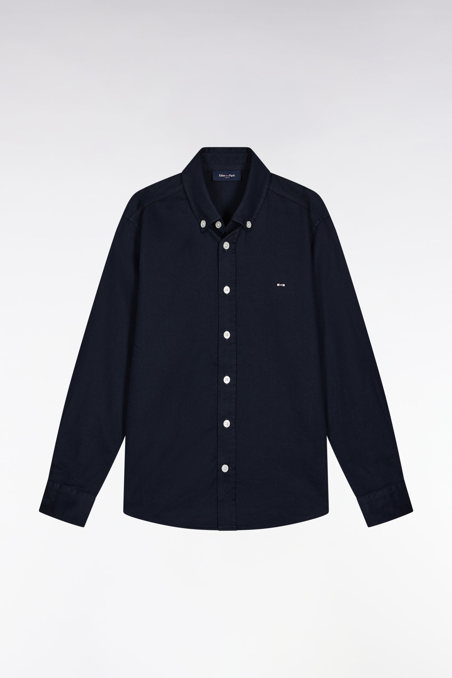 Navy cotton piqué shirt