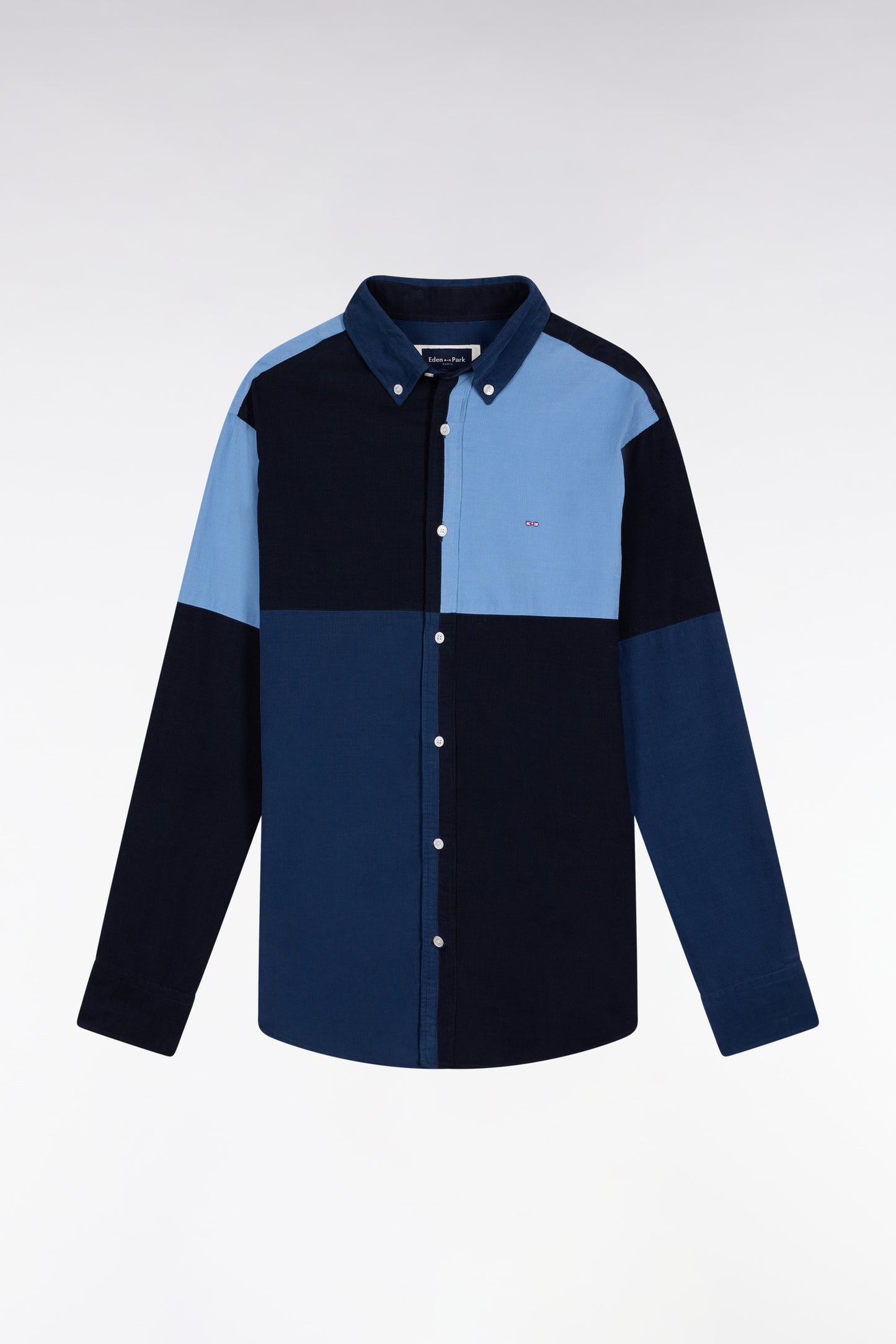 Blue four-diamond straight-cut velvet shirt