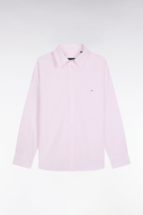 Chemise en popeline de coton rose coupe Oversized - Image 1