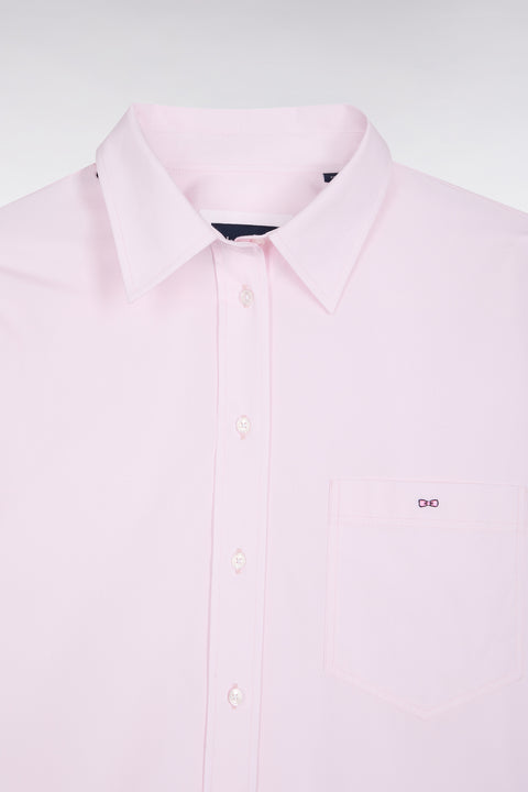 Chemise en popeline de coton rose coupe Oversized - Image 2
