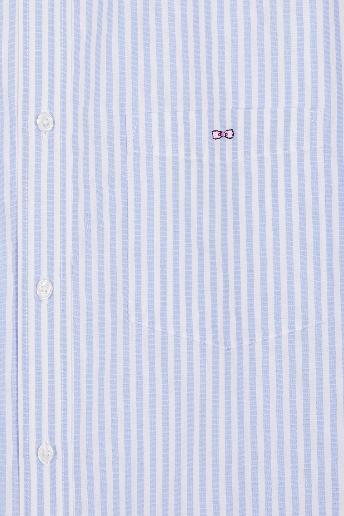 Slim-fit shirt in sky and white striped cotton poplin