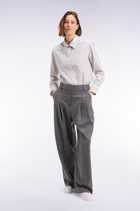 Chemise à carreaux grise et blanche coupe Relaxed - Image 3