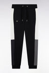 Jogging suit in black colorblock brushed fleece, straight cut