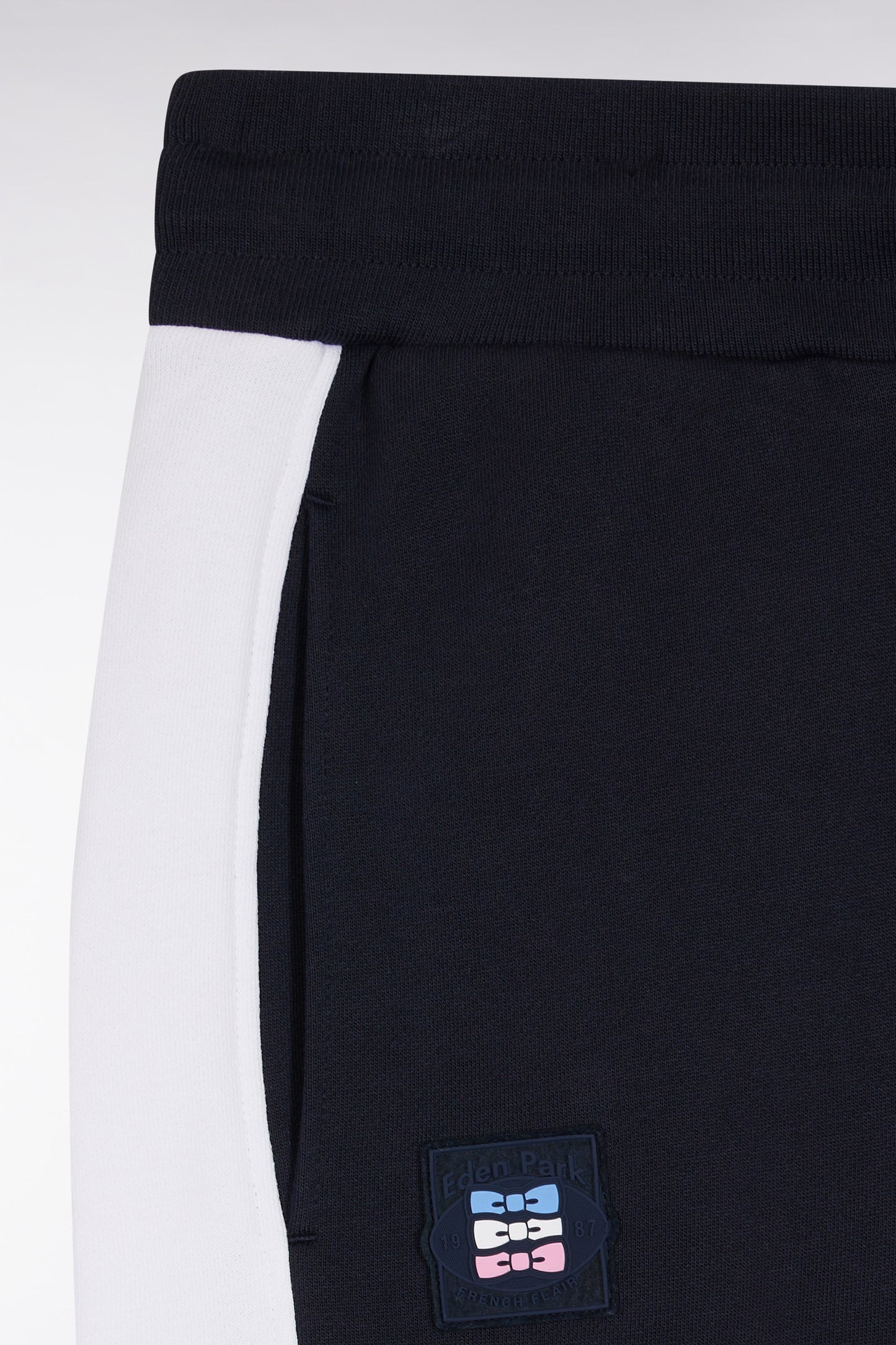 Navy colorblock brushed fleece straight-leg jogging suit