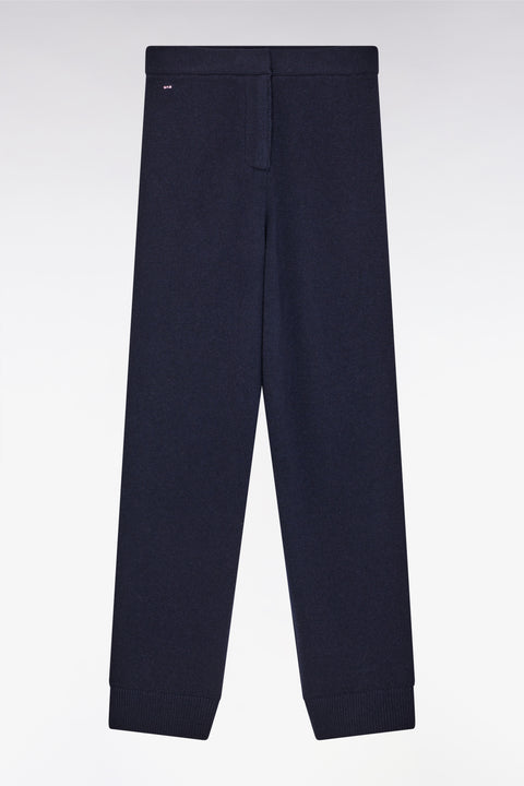 Pantalon jogging en laine et cachemire marine coupe Relaxed - Image 1