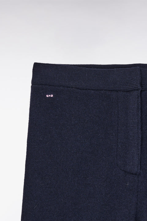 Pantalon jogging en laine et cachemire marine coupe Relaxed - Image 2