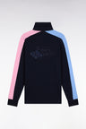 Maillot à manches longues en jersey coton épais manches contrastées coupe droite