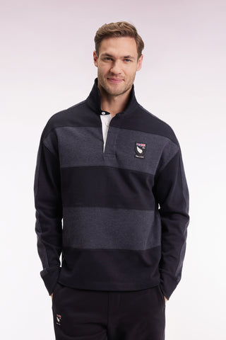 New Zealand striped long-sleeved jersey in thick grey cotton jersey