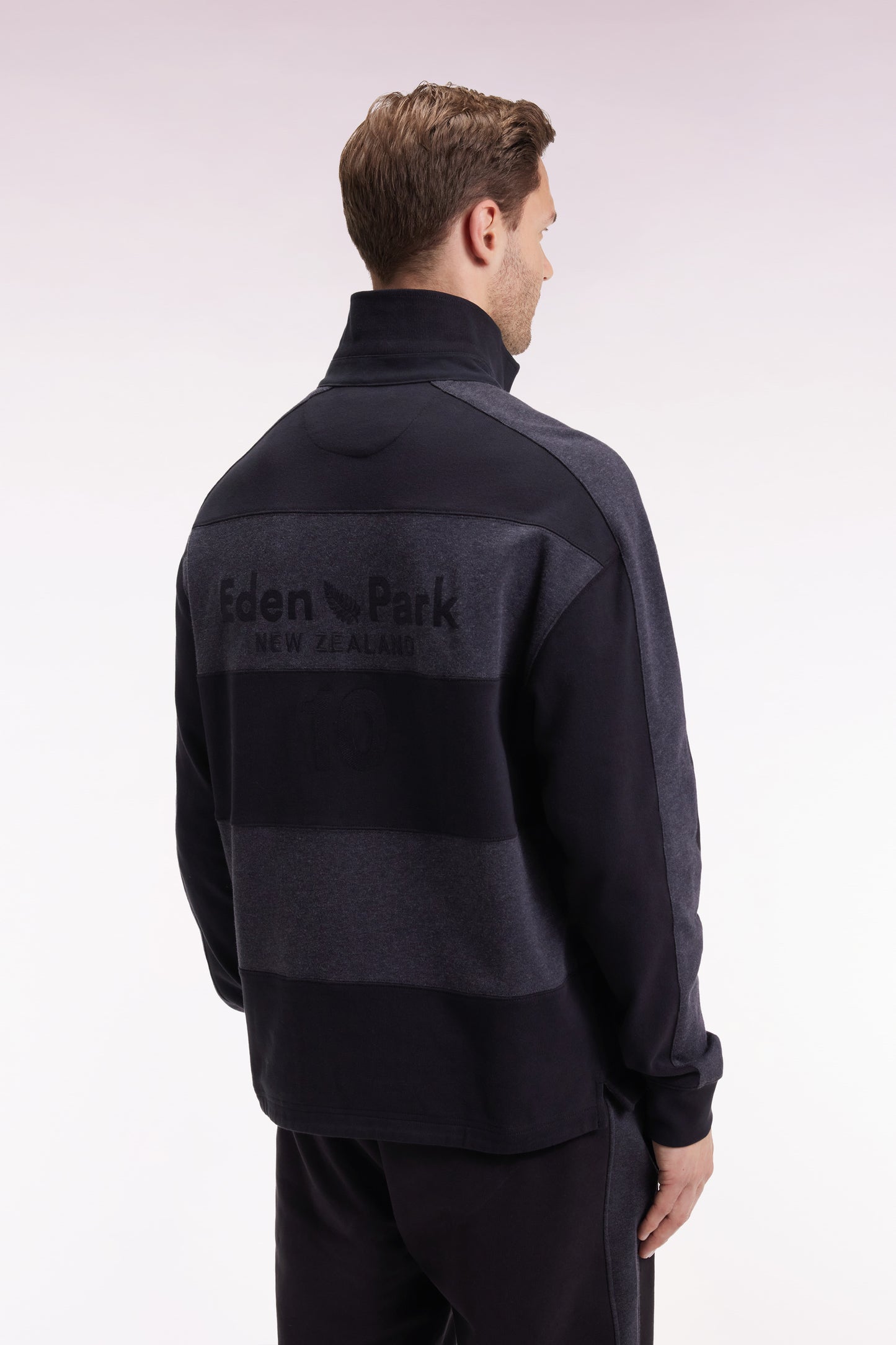 New Zealand striped long-sleeved jersey in thick grey cotton jersey