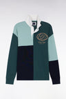 Long-sleeved jersey in green cotton with cut-and-sew dials