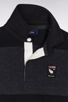 Long-sleeved jersey in black and grey New Zealand cotton jersey
