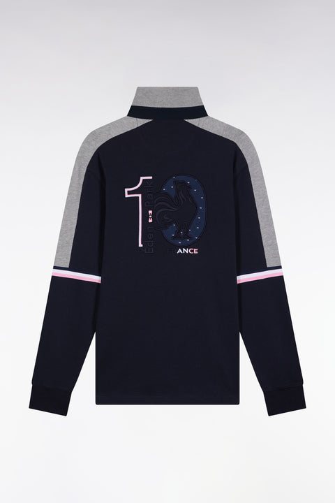 Maillot à manches longues XV de France en jersey épais marine coupe droite - Image 2