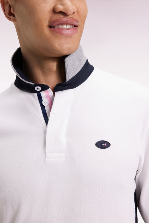 XV de France white long-sleeved jersey with rooster embroidery, straight cut - Image 3