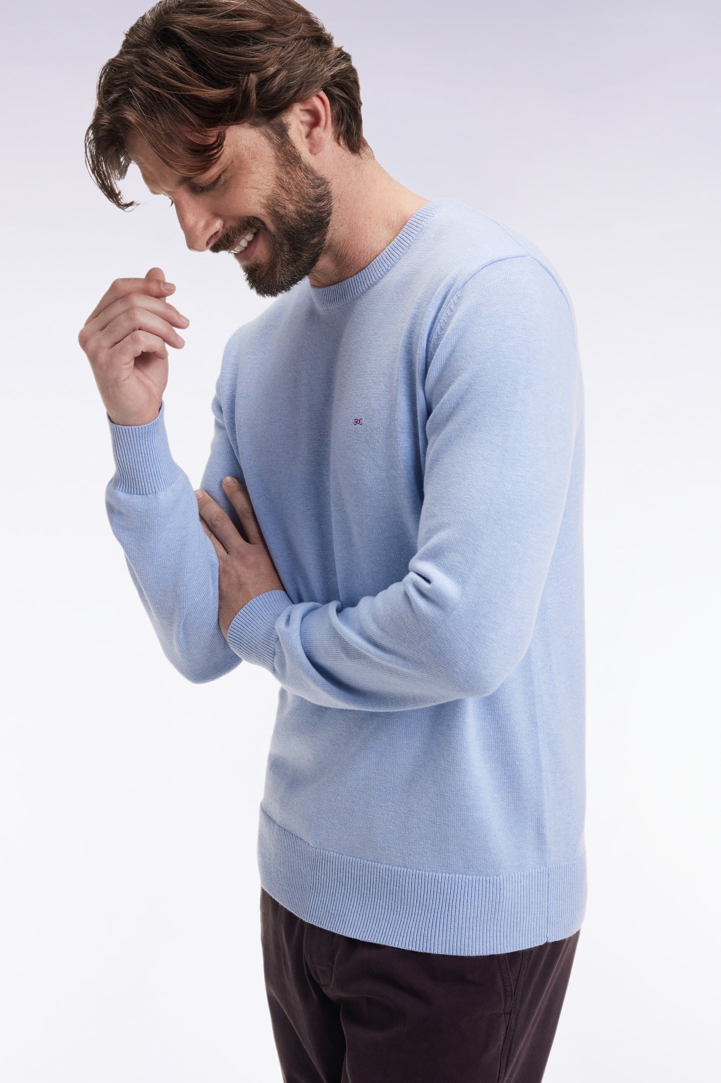 Wool and cotton sky sweater