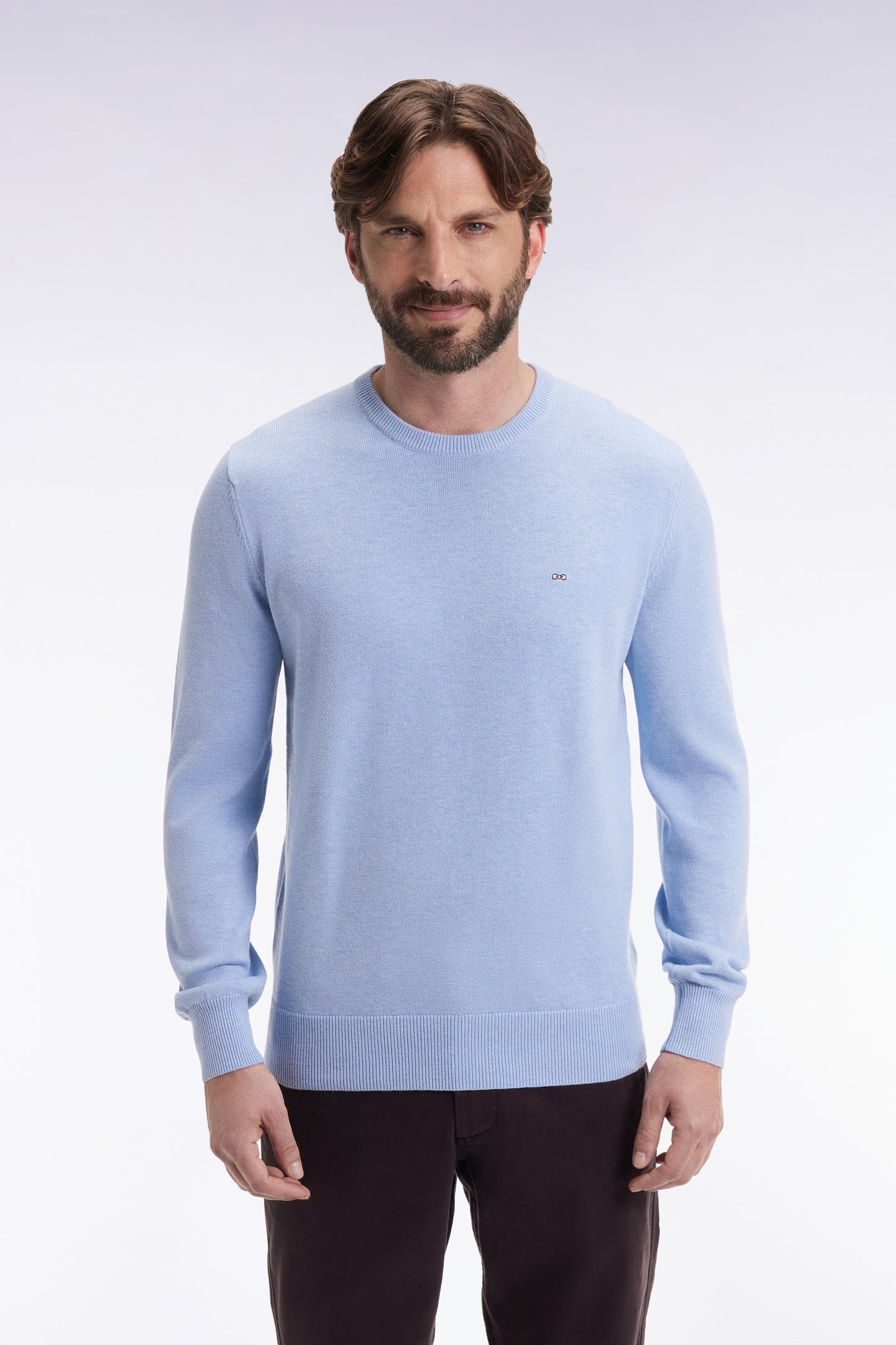 Wool and cotton sky sweater