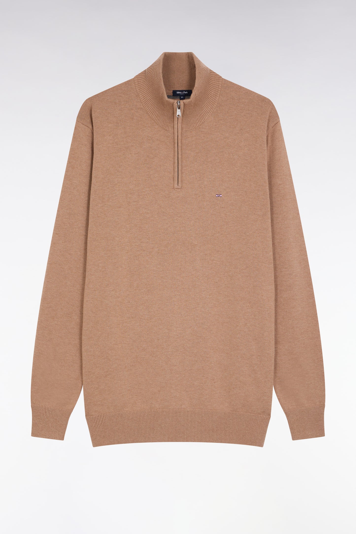 Beige wool and cotton trucker-neck sweater - A SHOOTER