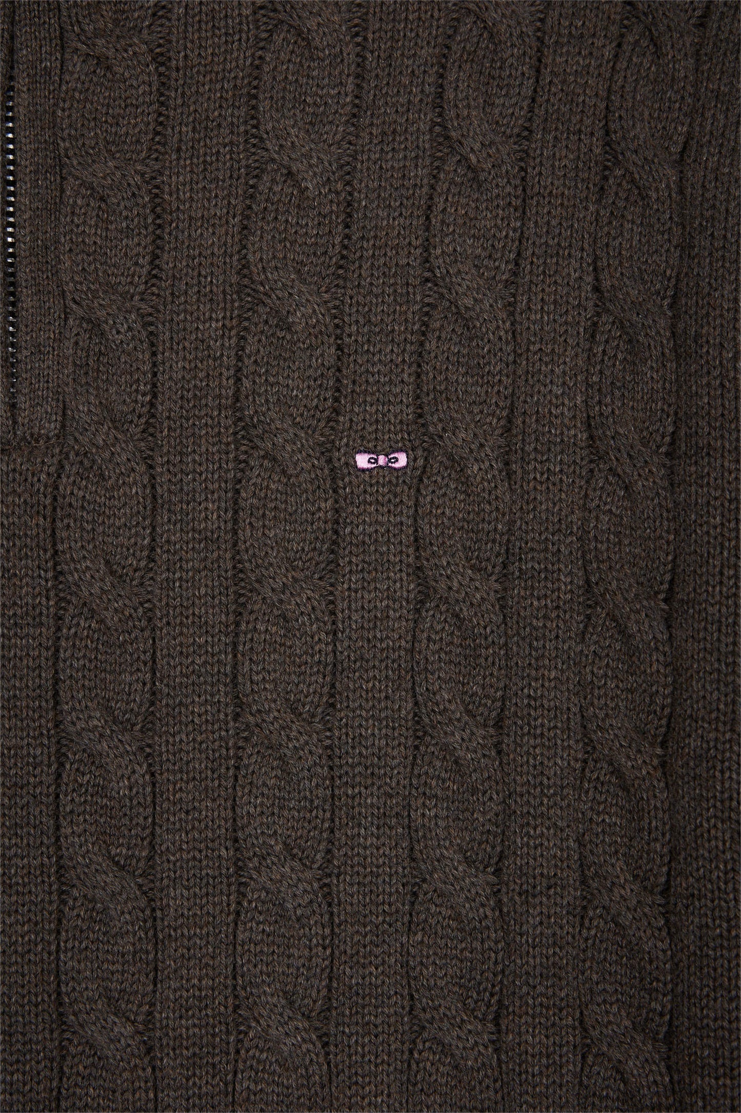 Pull col camionneur en coton torsadé marron