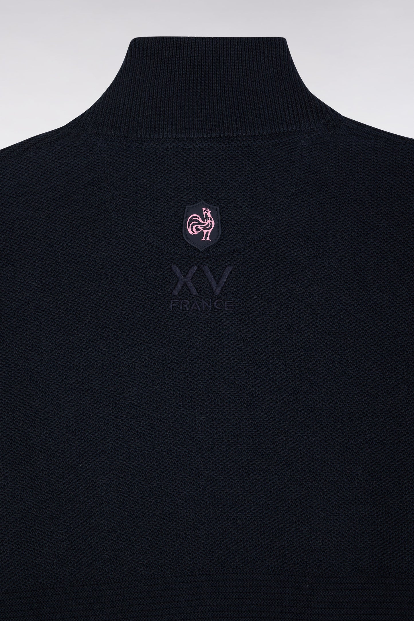 Pull col camionneur XV de France en coton marine