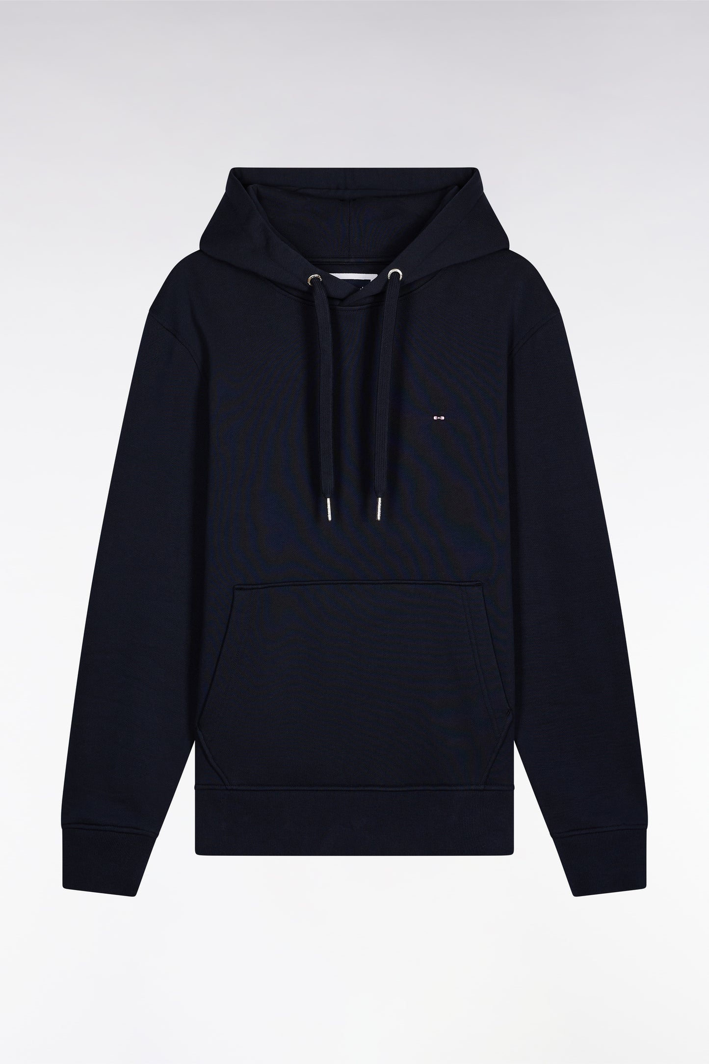 Sweatshirt à capuche en coton marine coupe droite