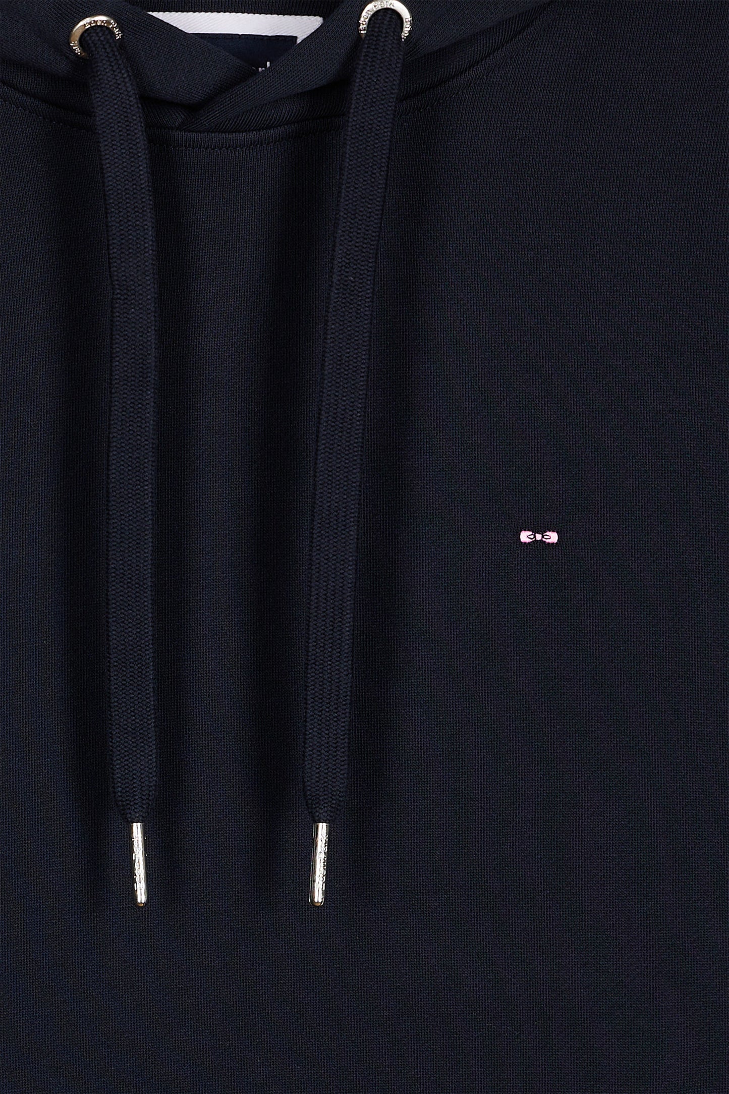 Sweatshirt à capuche en coton marine coupe droite