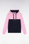 Sweatshirt à capuche bicolore marine coupe droite