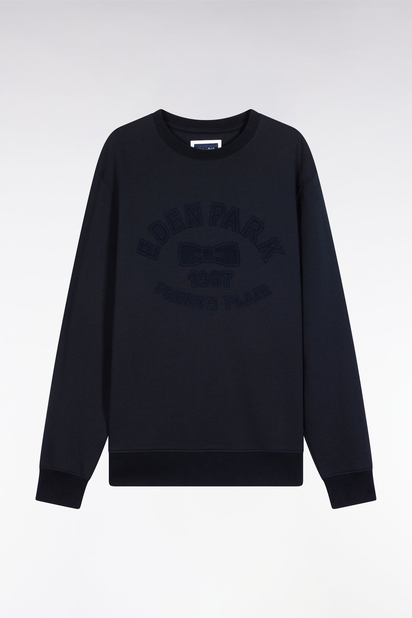 Sweatshirt à col rond en coton mélangé écru coupe Relaxed