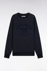Sweatshirt à col rond en coton mélangé écru coupe Relaxed