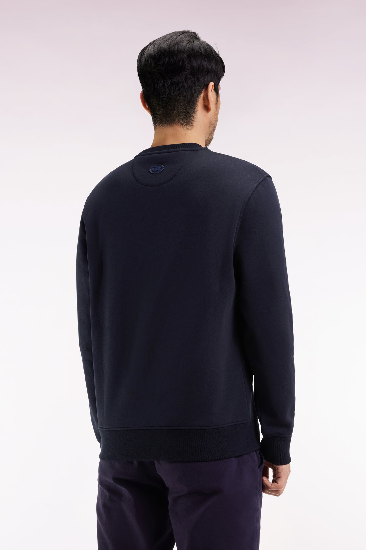 Sweatshirt à col rond en coton mélangé écru coupe Relaxed