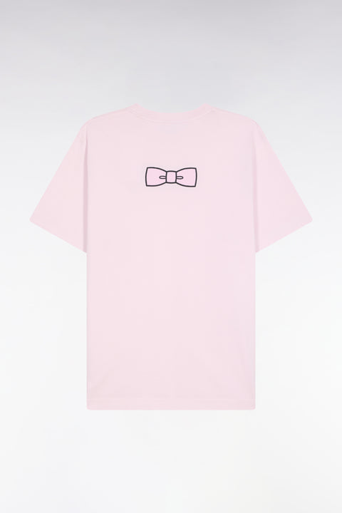 T-shirt à manches courtes broderie dos en coton Pima rose - Image 2